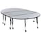 Flash Furniture Oval 60 W, 86 L, 25 H, Chrome, Laminate, Particleboard, Steel, Grey XU-GRP-A3060CON-60-GY-T-P-CAS-GG - alternate 2